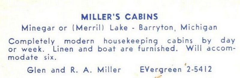 Millers Cabins - Vintage Postcard